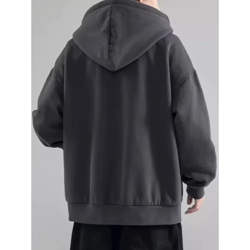 Vêtements masculins noir solide sweat pour hommes pleine fermeture éclair