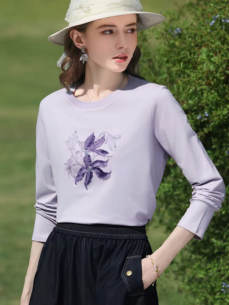 I BELIEVE YOU T-shirt à manches longues lilas pour femme