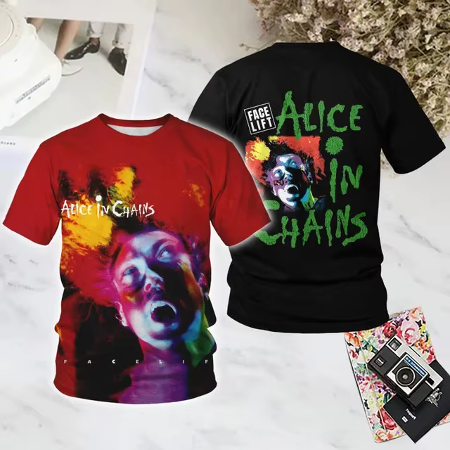 Alice In Chains populaire Rock impression 3D T-shirt été nouveaux hommes femmes Hip Hop tendance à manches courtes