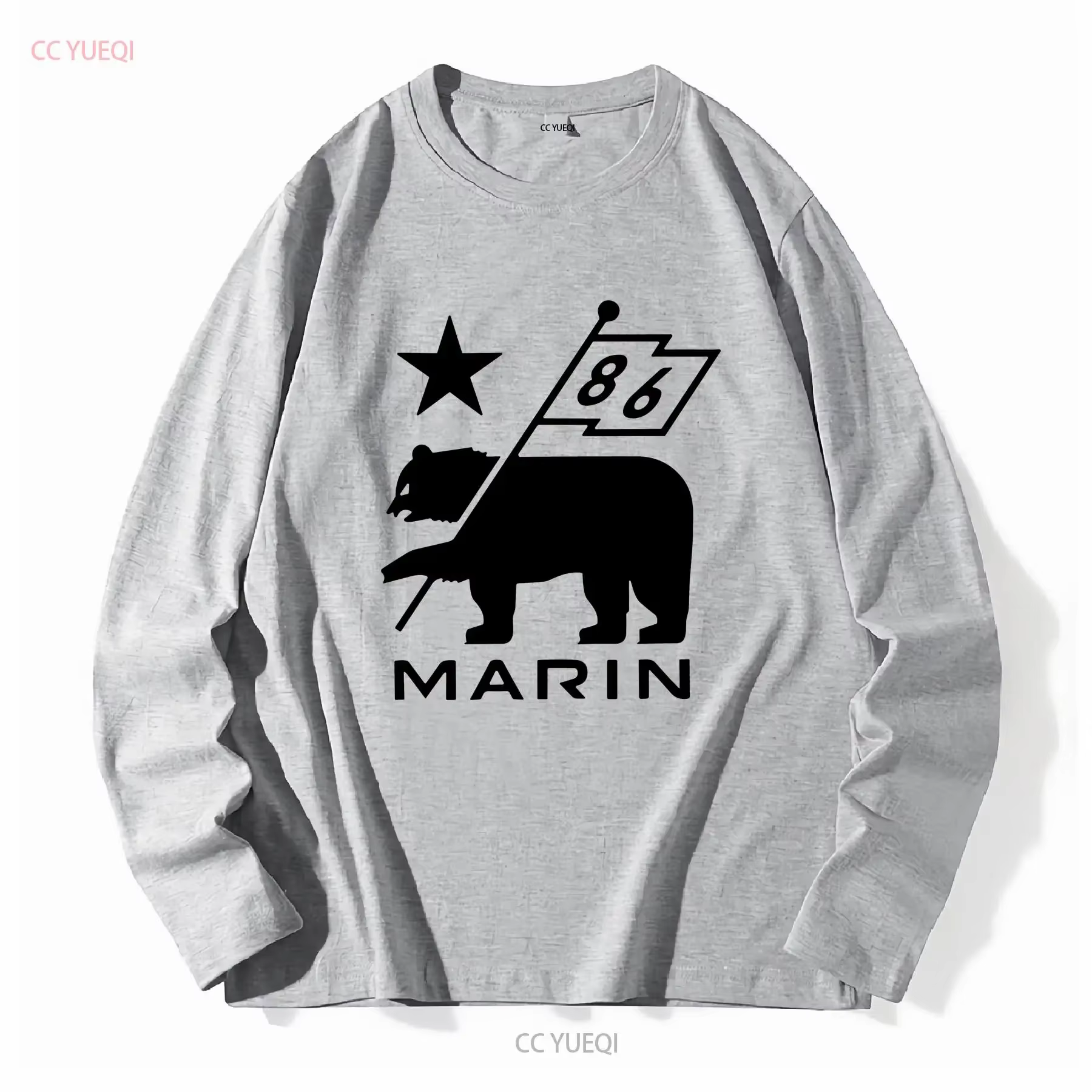 Marin Bikes vélo t-shirt manches longues ou courtes vintage haut délavé pour un usage quotidien respirant graphique élégant unisexe décontracté
