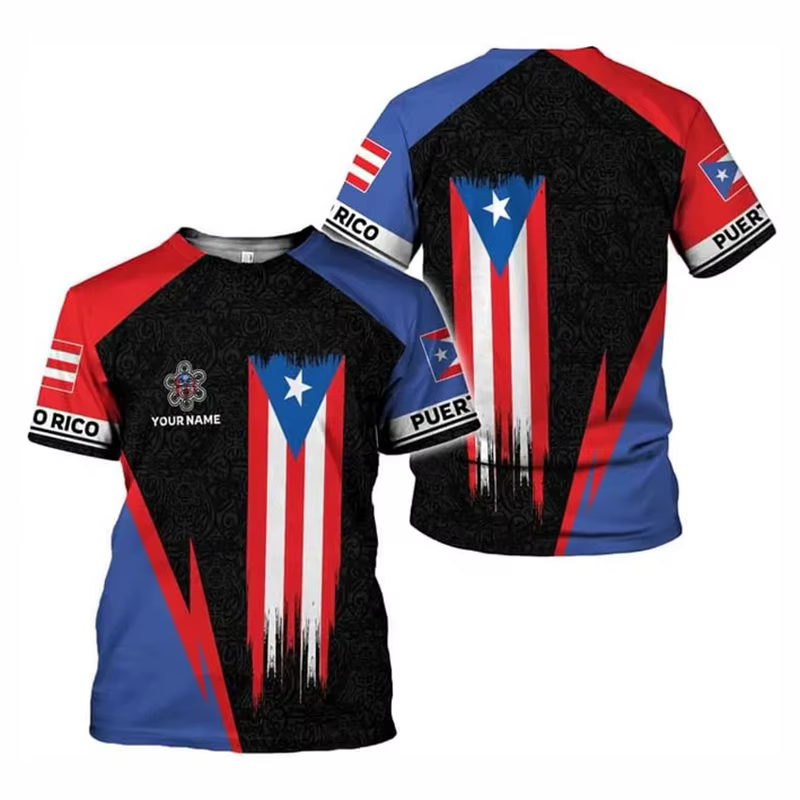 T-shirt graphique drapeau Porto Rico pour hommes