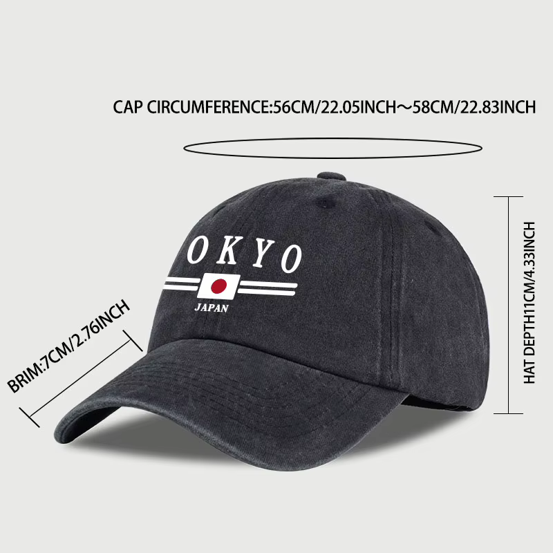 Casquette de baseball imprimée « TOKYO JAPAN »