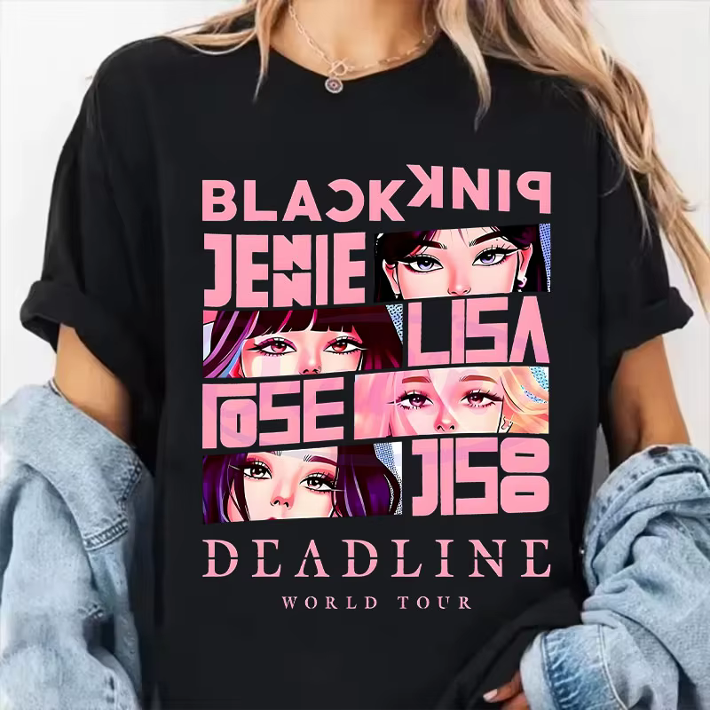 T-shirts Kpop Blackpink de style coréen pour hommes et femmes