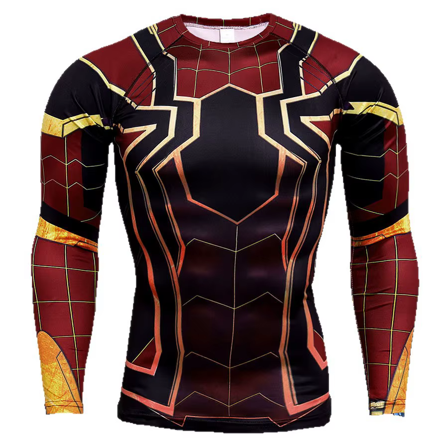 T-shirt à manches longues imprimé numérique 3D super-héros