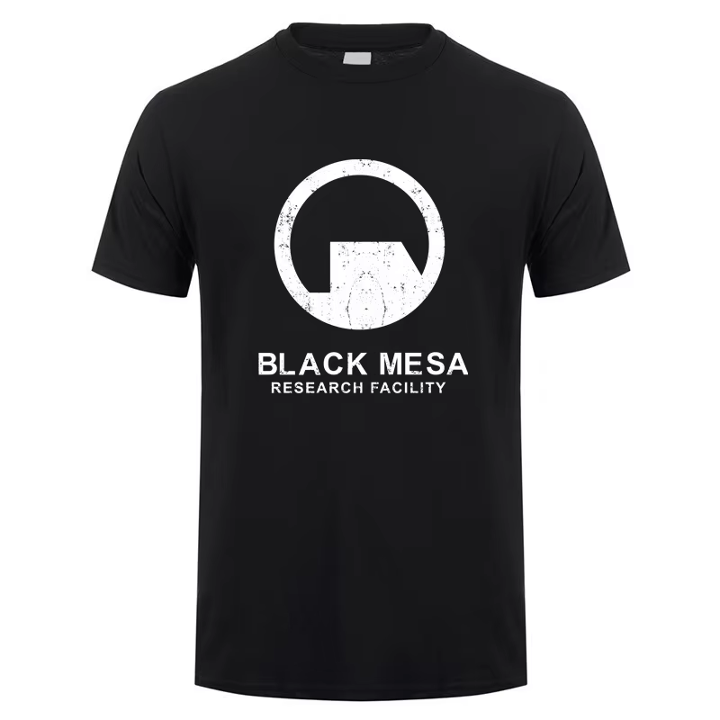 Noir Mesa établissement de recherche t-shirt graphique hommes coton Streetwear à manches courtes t-shirts
