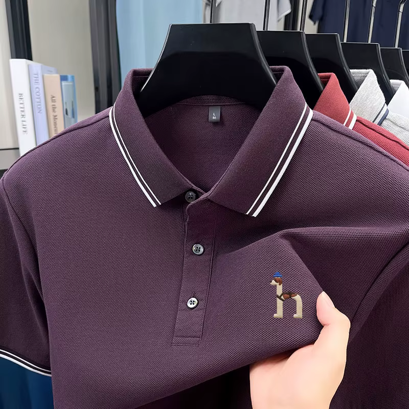 Polo brodé de marque haut de gamme pour homme