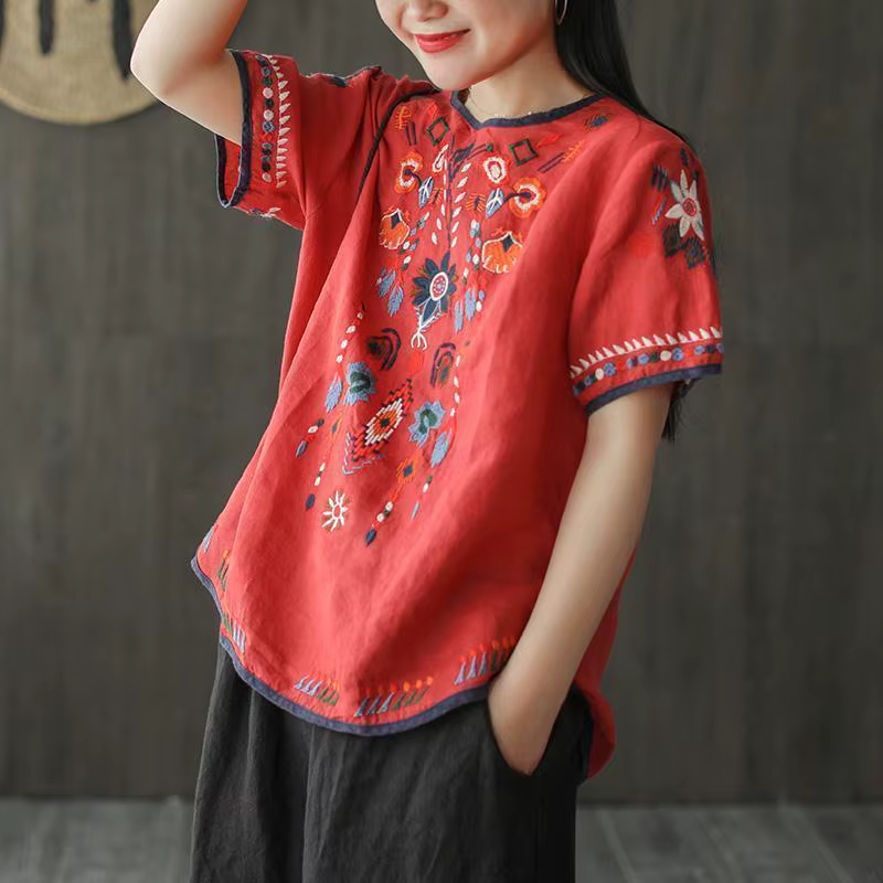 T-shirt femme été 2025 tenue haut à manches courtes