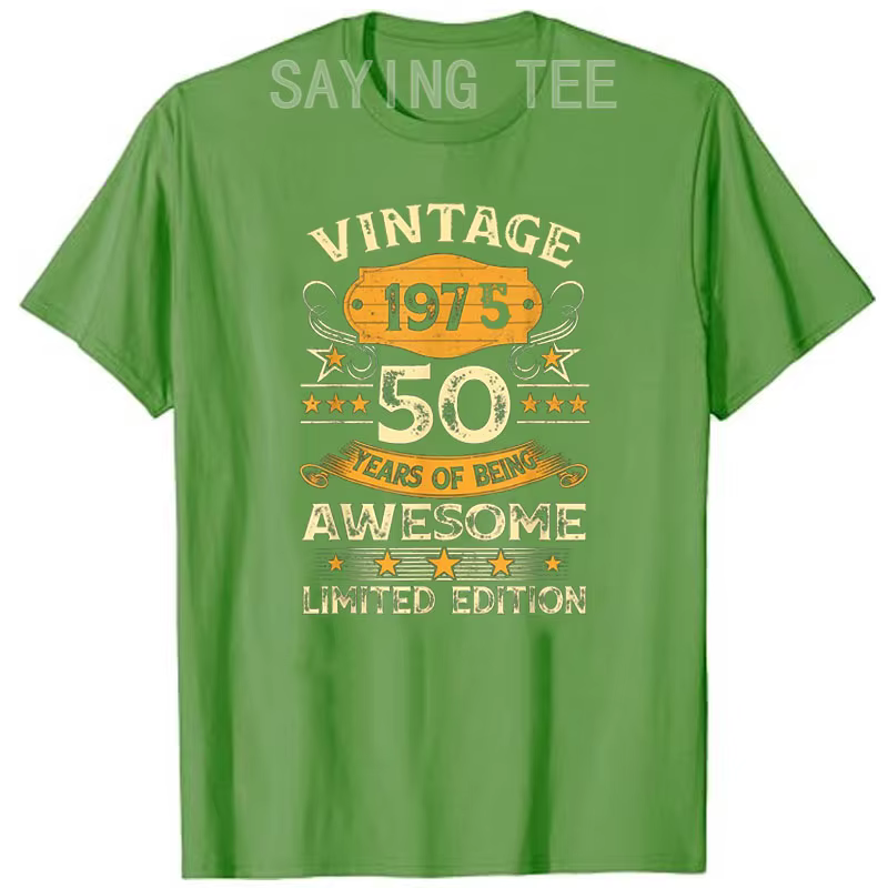 Vintage 1975 Cool 50 ans Bday hommes femmes 50th anniversaire T-Shirt né en 1975 disant génial