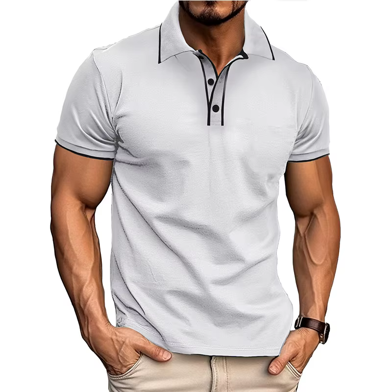 Polo à manches courtes pour hommes européens et américains