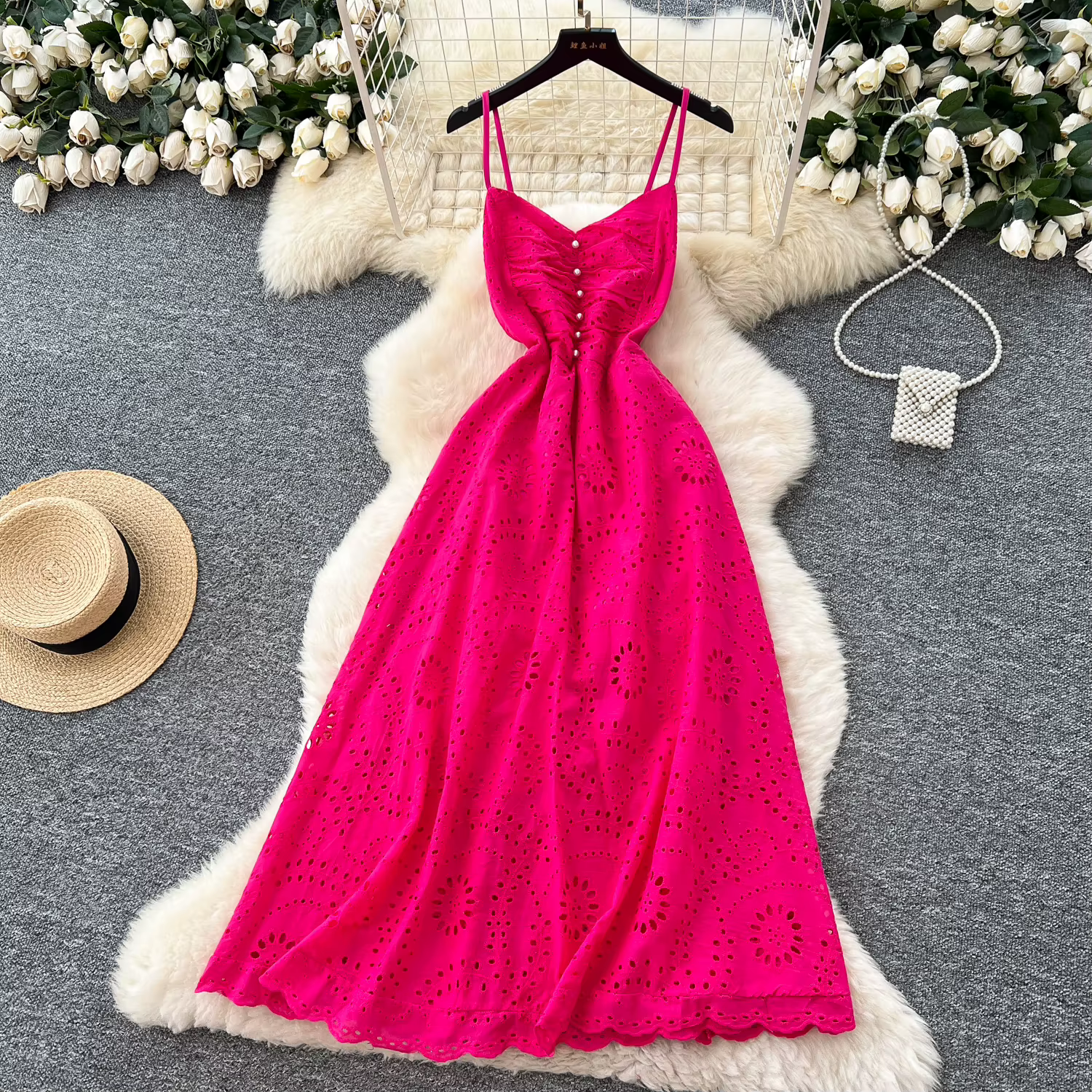 Chic Sexy sans manches fée a-ligne été femmes Boho robe d'été