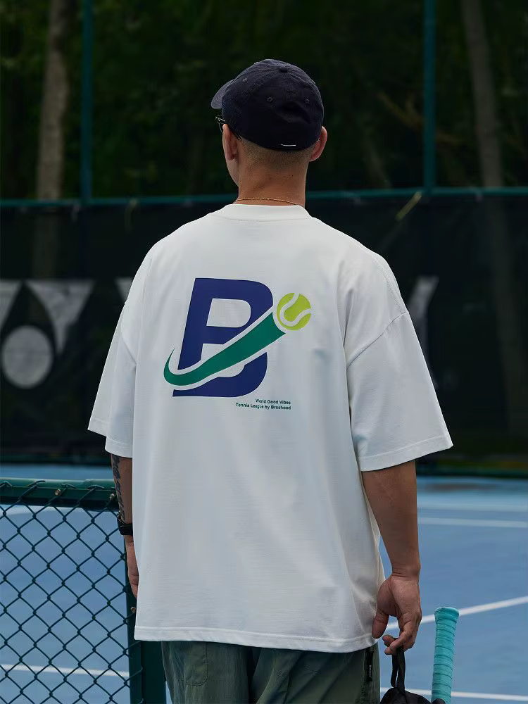 T-shirt graphique tennis lettre B pour homme