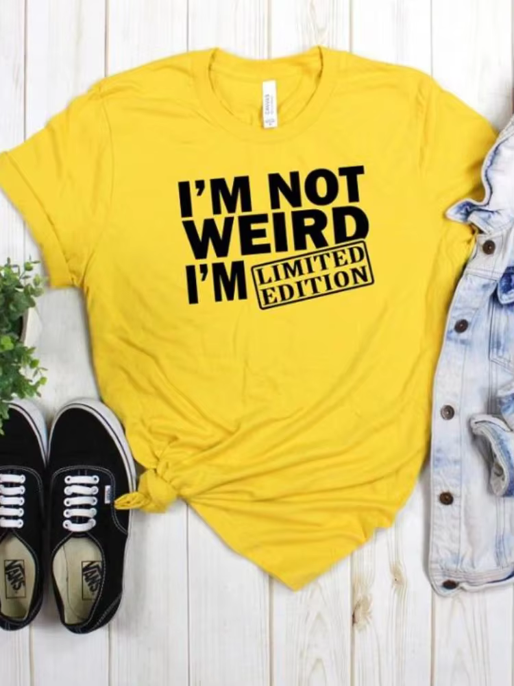T-shirt manches courtes col rond femme, estival et imprimé, I'm Not Weird I'm Limited Edition