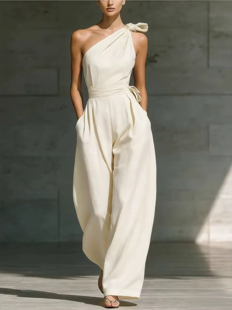 Combinaisons sans manches élégantes pour femme – Collection été 2026 – Tenue décontractée asymétrique à une épaule – Qualité supérieure