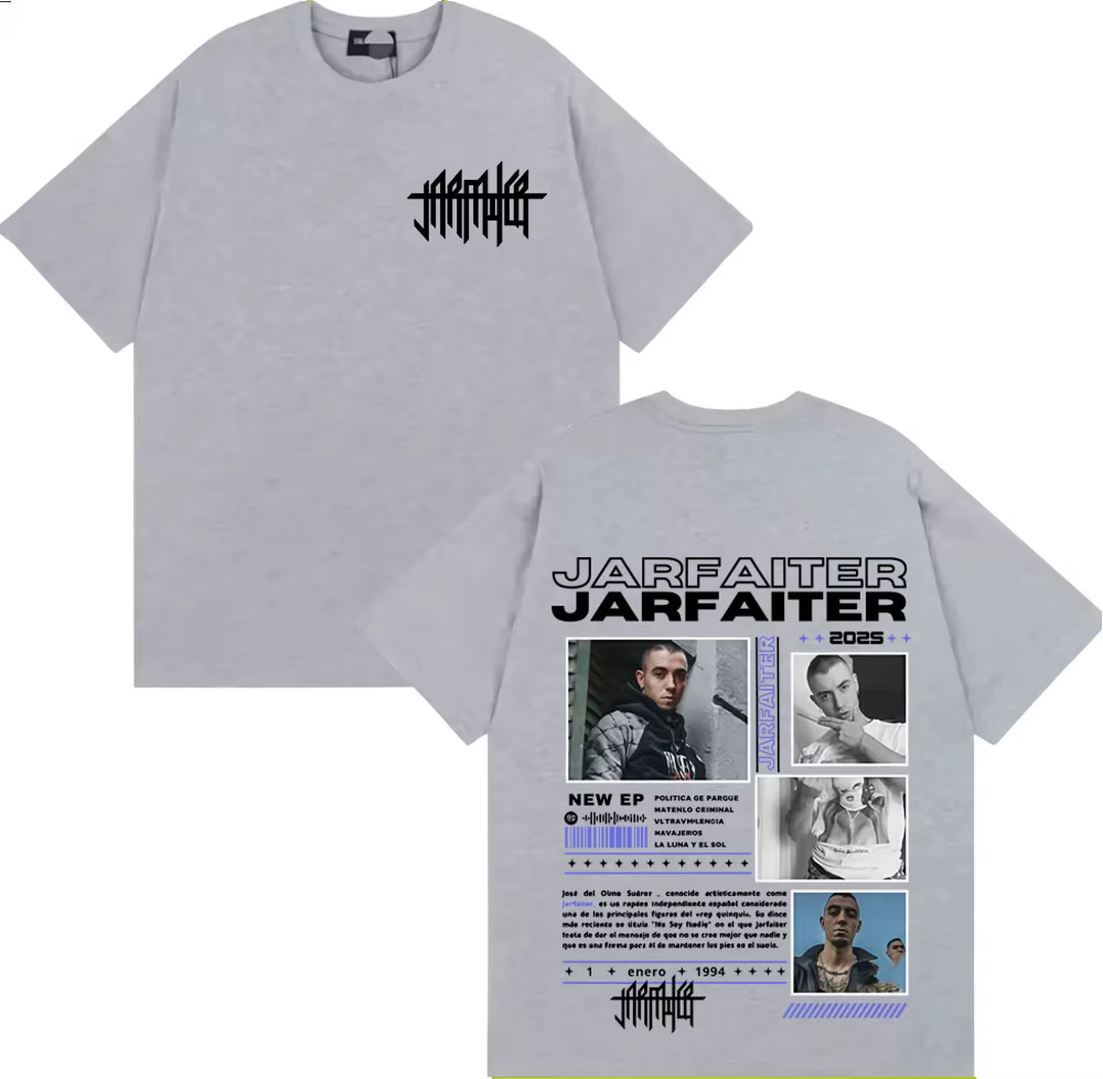 Rappeur Jarfaiter Album Tour 2025 couverture T-shirt hommes femmes Harajuku mode Hip Hop Pop musique t-shirts Vintage