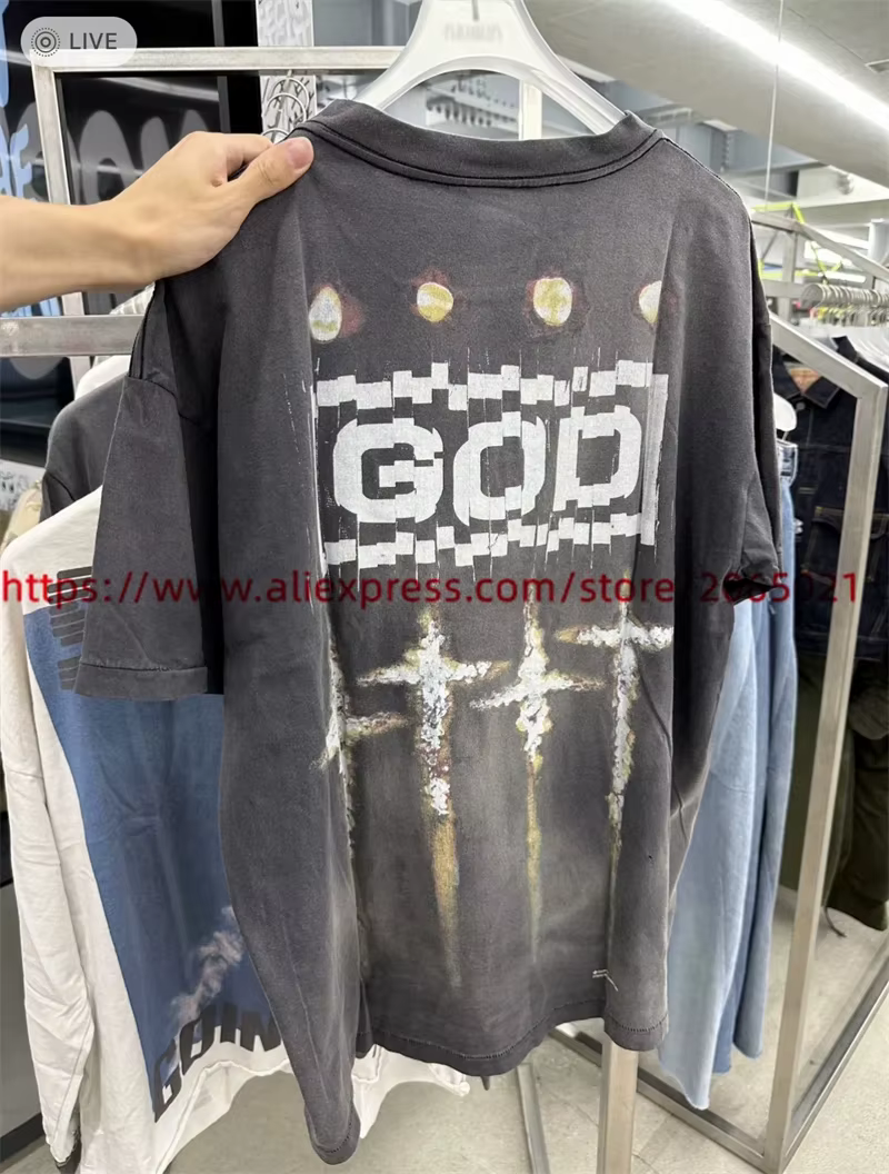 T-shirt vintage délavé pour hommes et femmes
