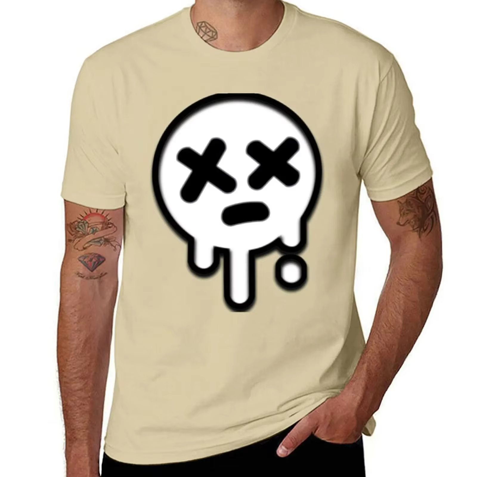 Vêtements esthétiques unis t-shirts pour hommes mauvais Logo aléatoire T-Shirt surdimensionné graphique