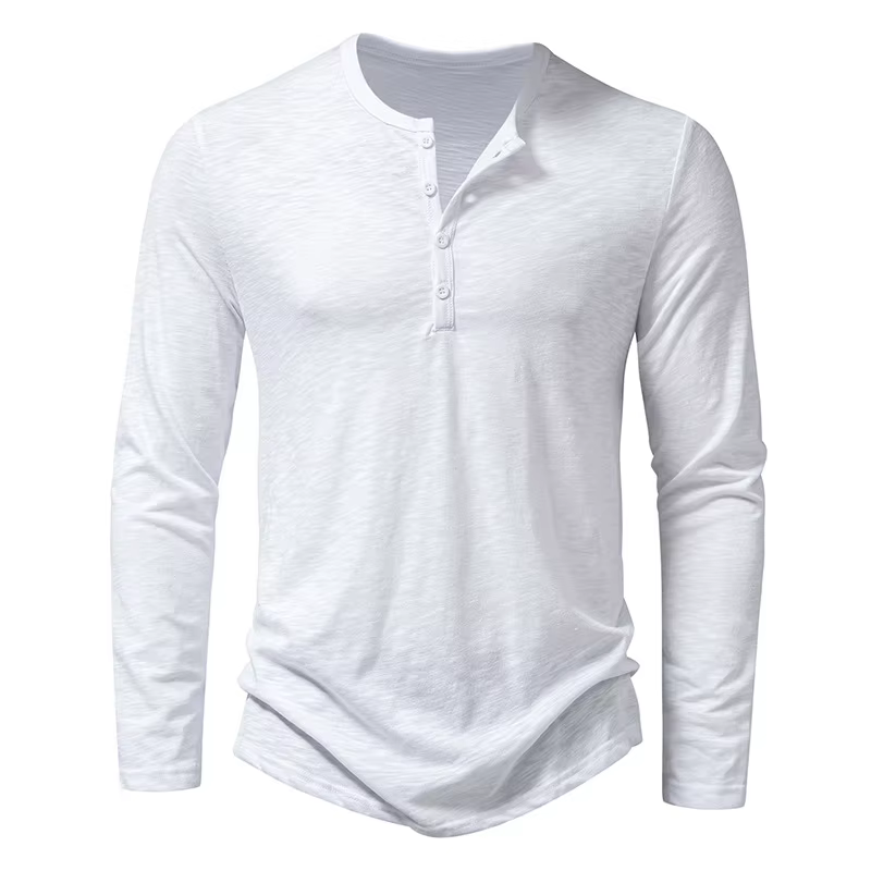 T-shirt Henley à manches longues pour homme