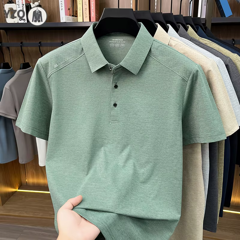 Polo basique pour homme avec col et boutons