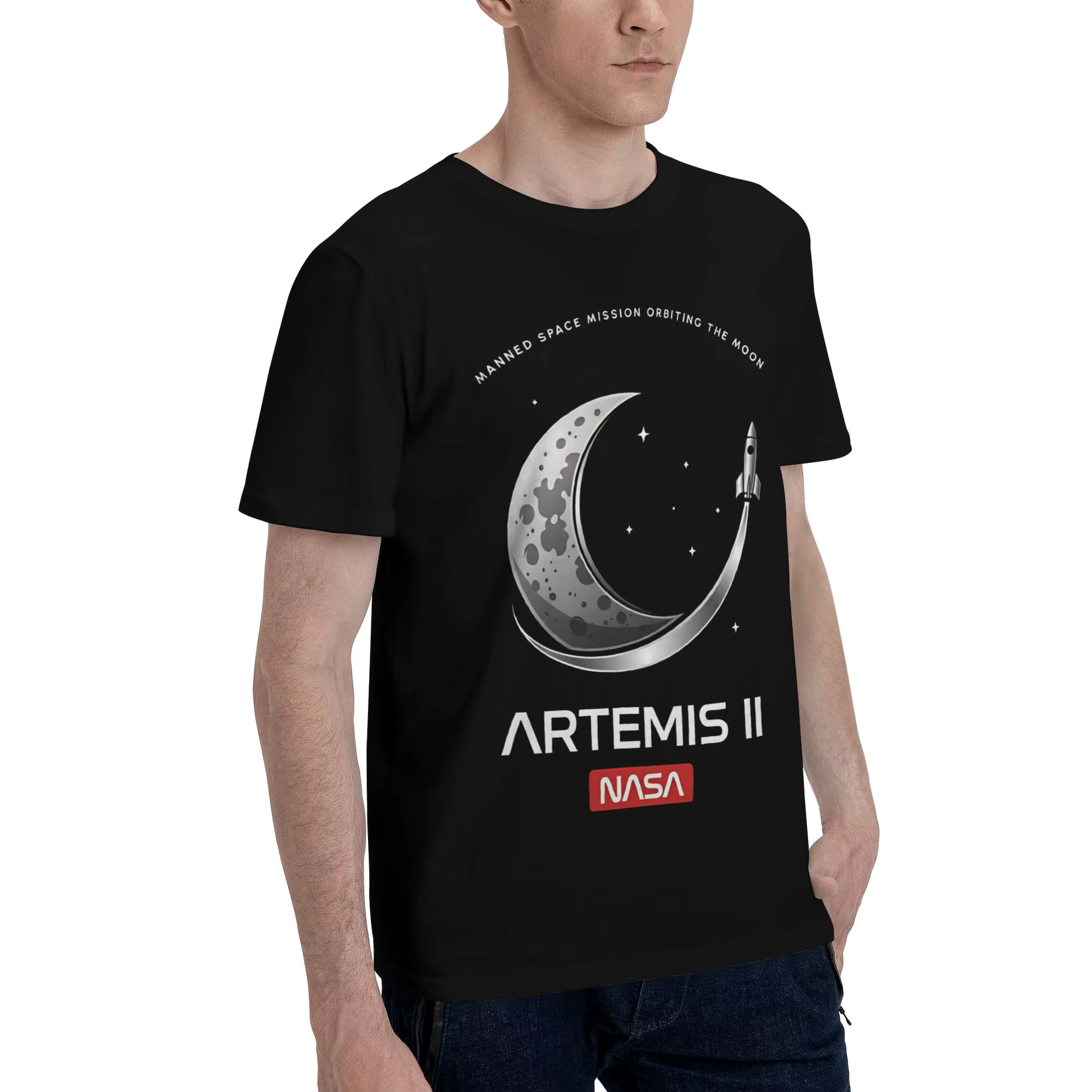 T-shirt 100% coton avec logo spatial classique de la NASA