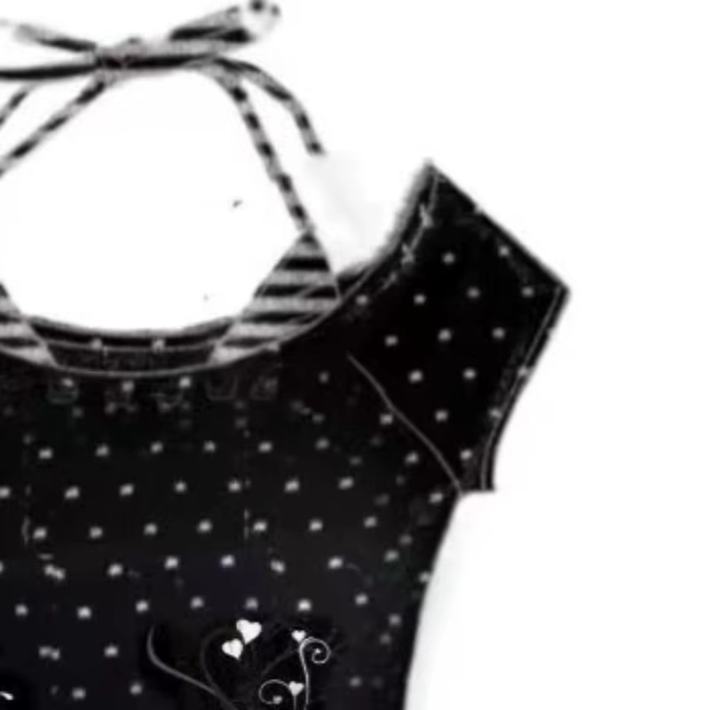 Sous-culture rétro Hottie T-shirts américain Harajuku crâne imprimé t-shirt Punk faux deux à pois
