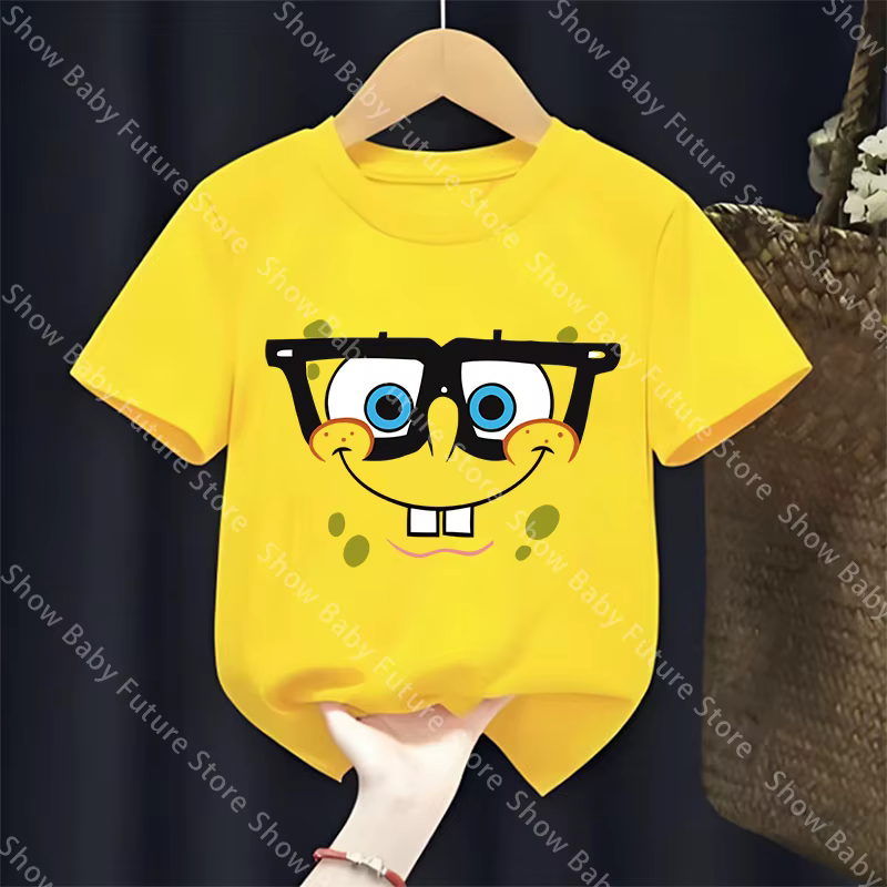 Bob l'éponge t-shirt pour garçons filles Anime Kawaii hauts à manches courtes