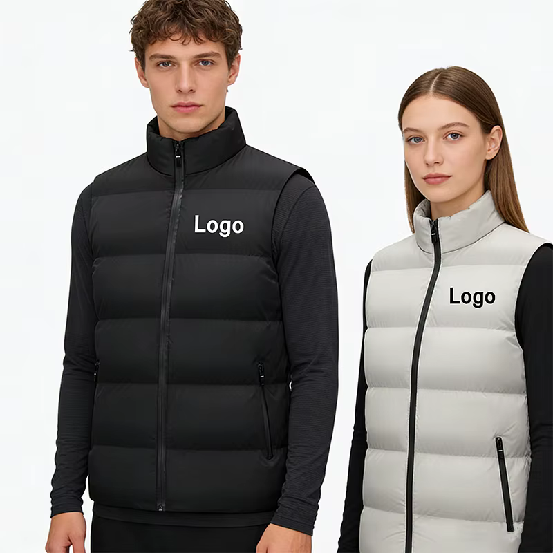Gilet sans manches personnalisé avec fermeture éclair pour homme