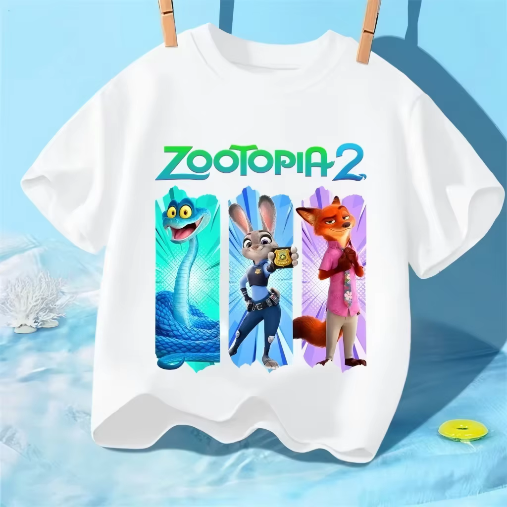 T-shirt pour enfants avec imprimé de dessin animé Zootopia