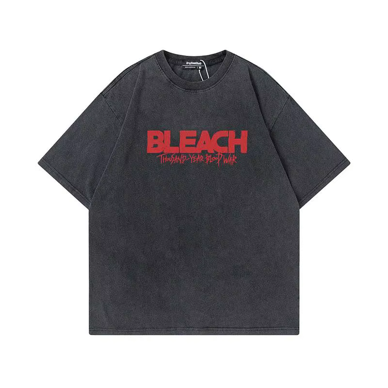 Anime t-shirts hommes femmes eau de javel Zaraki Kenpachi imprimé acide T-Shirt coton graphique Punk Harajuku