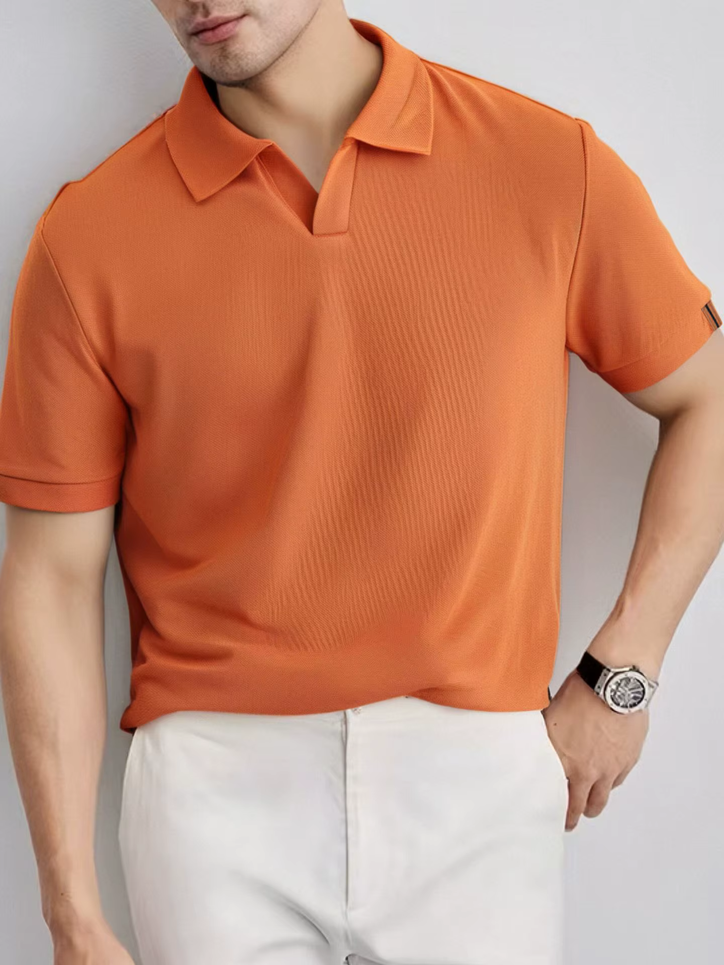 Polo à manches courtes Seagull Neck pour homme