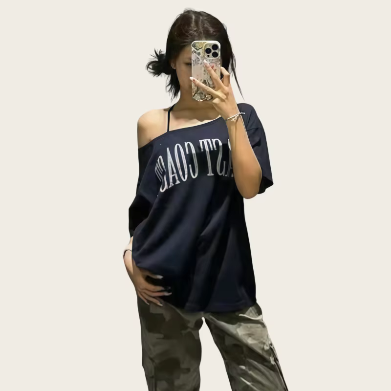 T-shirt à manches courtes de style américain pour femmes