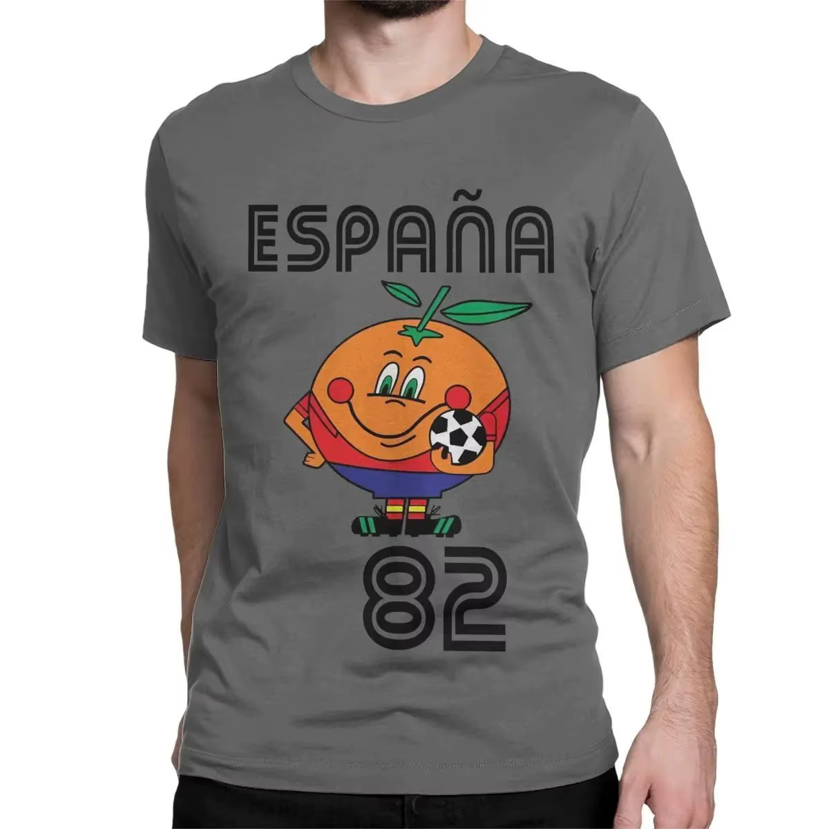 Naranjito T-shirt homme haute qualité col rond espagne 82 mascotte espagnole 1982 Football