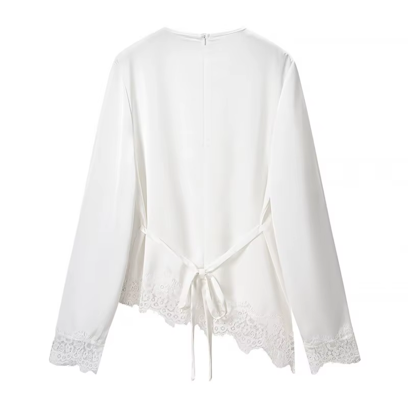 T-shirt en dentelle décontracté pour femme