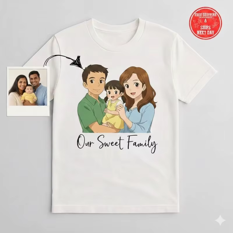 T-shirt personnalisé avec portrait d'anime