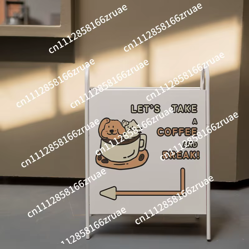 Support d'affichage vertical pour panneau publicitaire à placer à la porte, panneaux de signalisation créatifs pour le rangement, panneaux métalliques mobiles sur pied pour l'extérieur dans les cafés