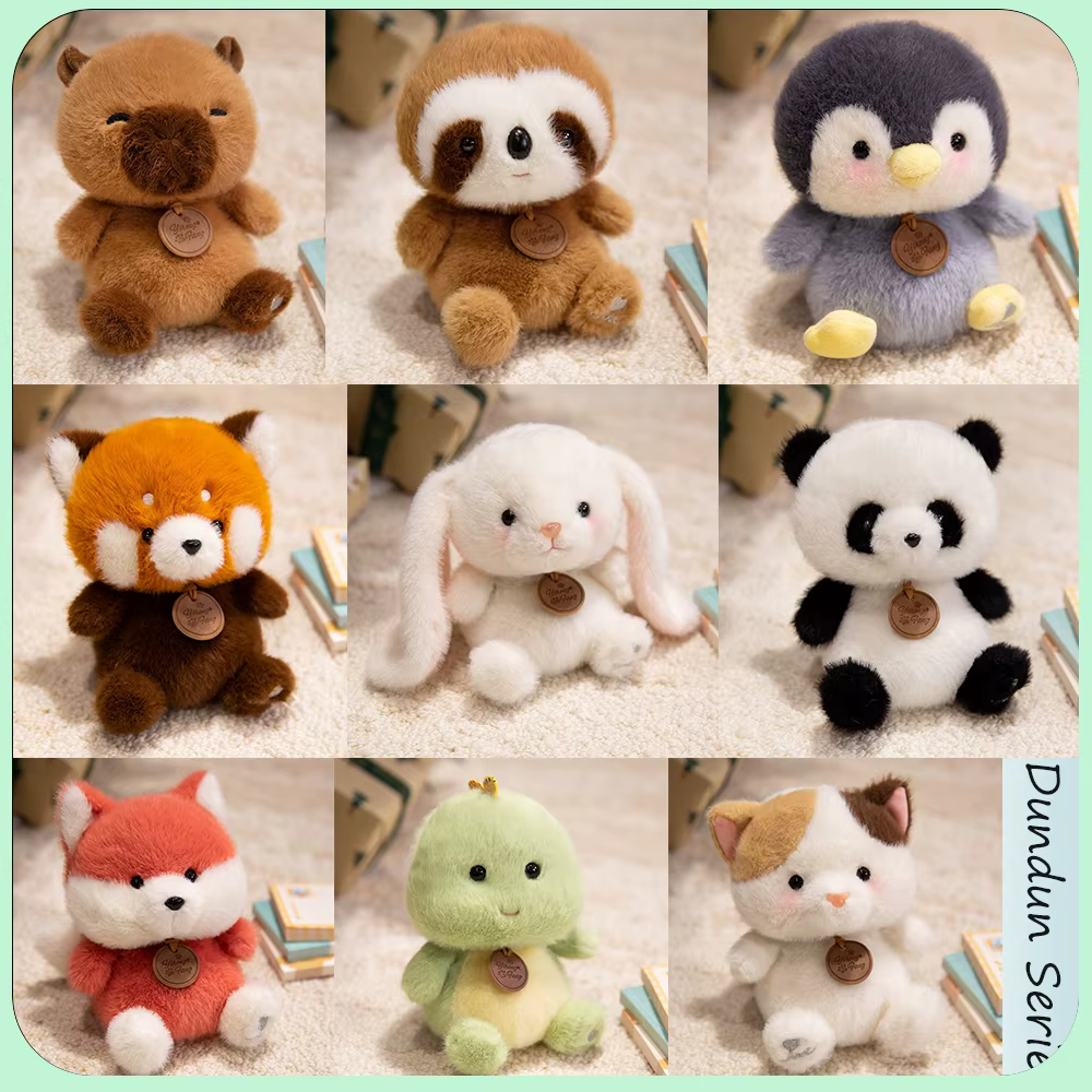 Animaux assis mignons Panda rouge renard paresseux chat jouets en peluche poupées