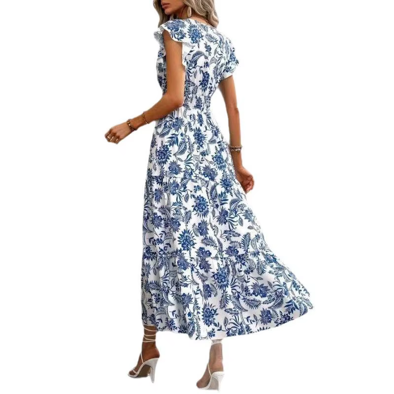 Robe décontractée à manches papillon