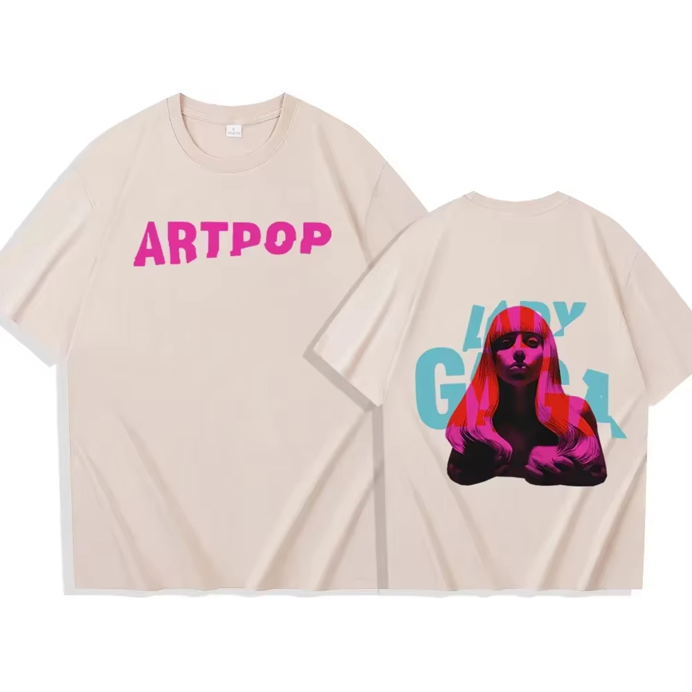 Lady Gaga la renommée T-shirt homme femmes Harajuku col rond été chemise décontractée