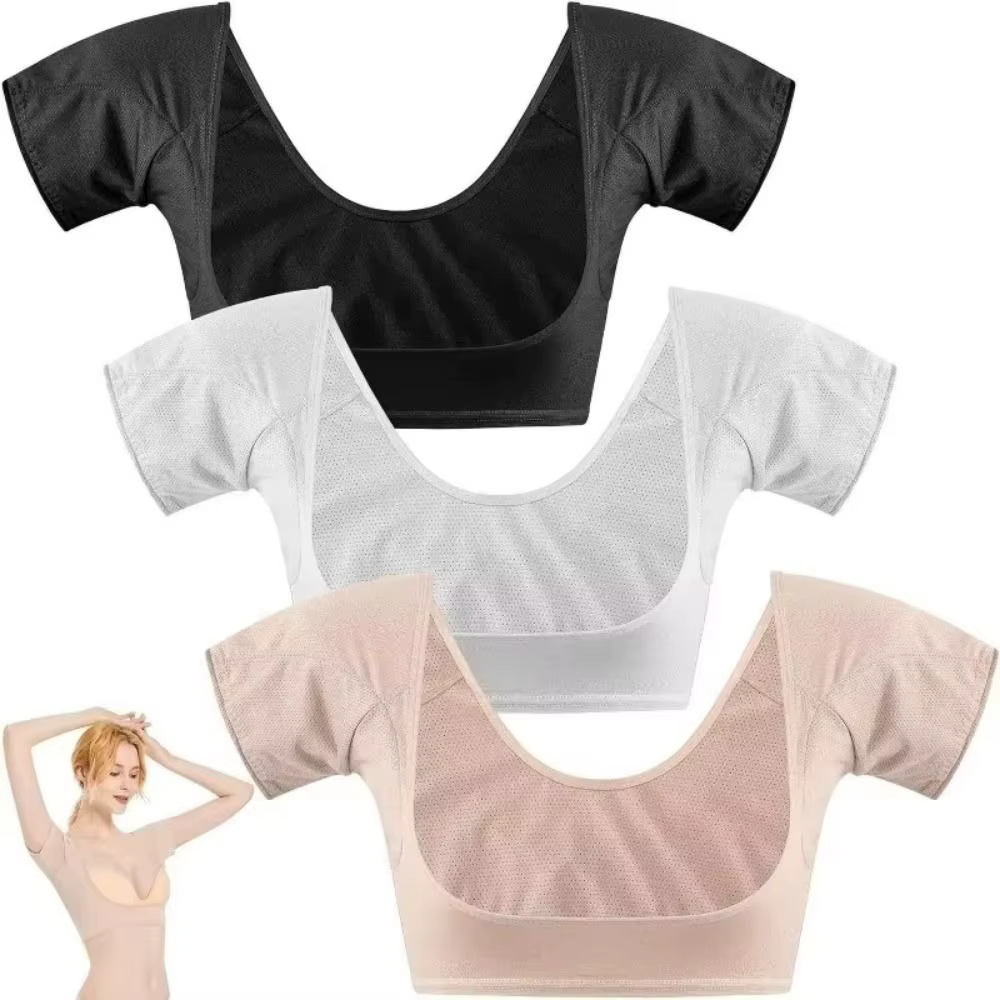 Nouveau T-shirt sous les bras forme coussinets d'absorption de la sueur gilet respirant lavable absorbant