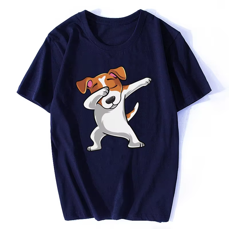 Drôle Jack Russell Terrier T-shirt hommes à manches courtes coton tamponnant chien