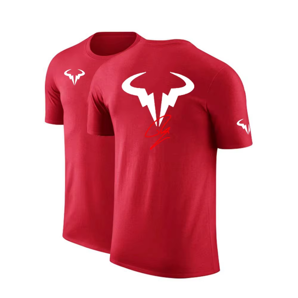 Rafael Nadal joueur de tennis hommes marque coton haute qualité impression ordinaire à manches courtes T-Shirt couleur unie décontracté hauts