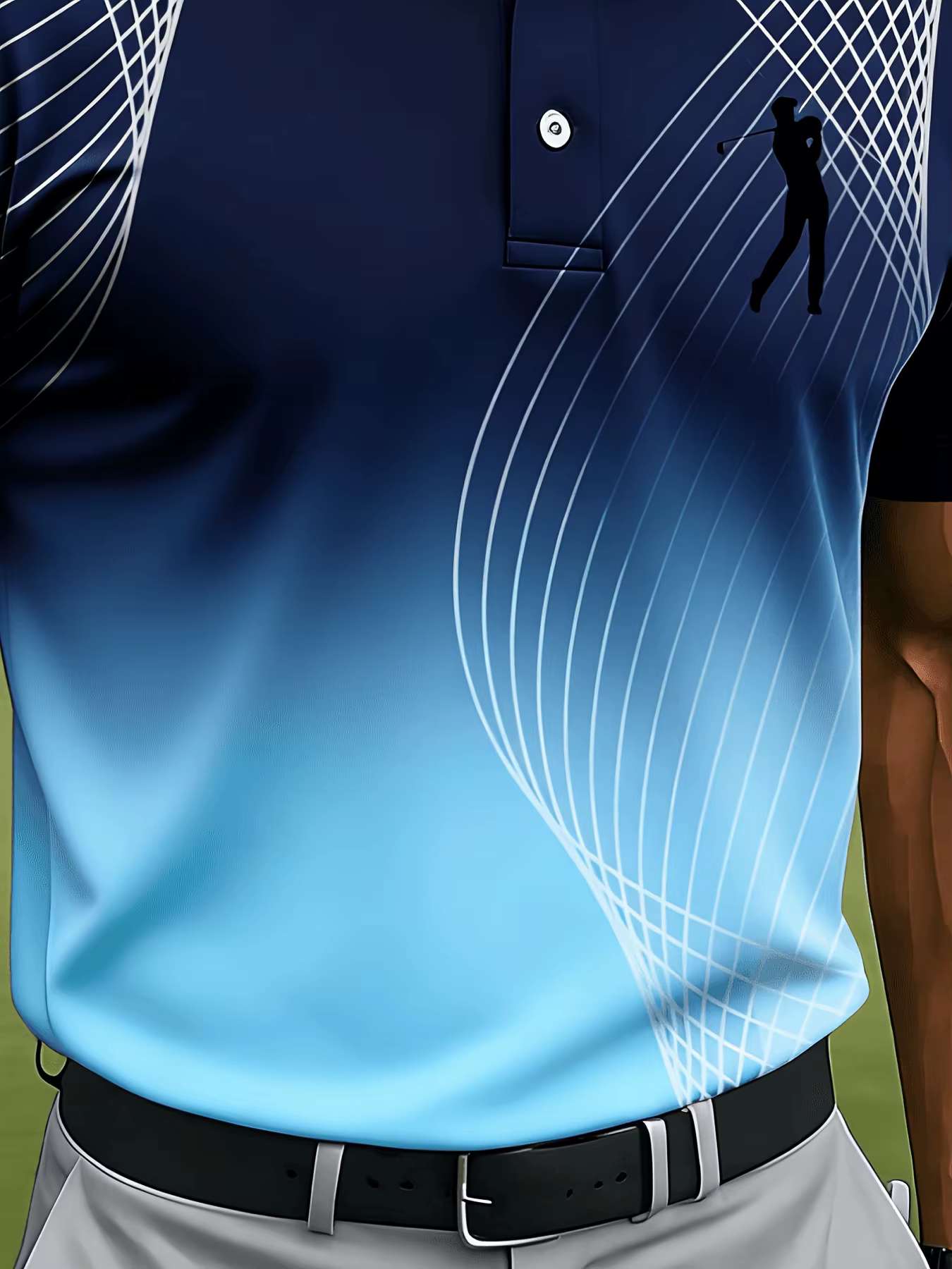 Polo d'affaires pour homme modèle 2026 - Sport de golf - Confortable et respirant - Impression 3D - Convient à toutes les saisons.
