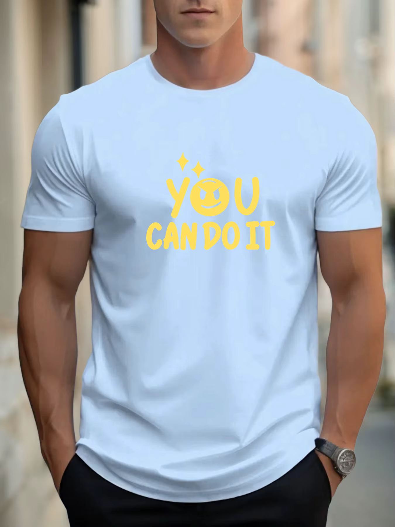 T-shirts pour homme, vous pouvez le faire 100 % coton impression graphique été t-shirt col rond décontracté respirant style de rue haut quotidien