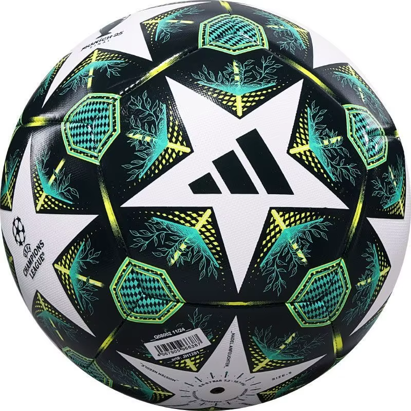 Adidas No. Ballon de football cousu à la machine, 5 ballons, logo de la Ligue des Champions imprimé en TPU, identique pour hommes et femmes, vert fluorescent JH1281