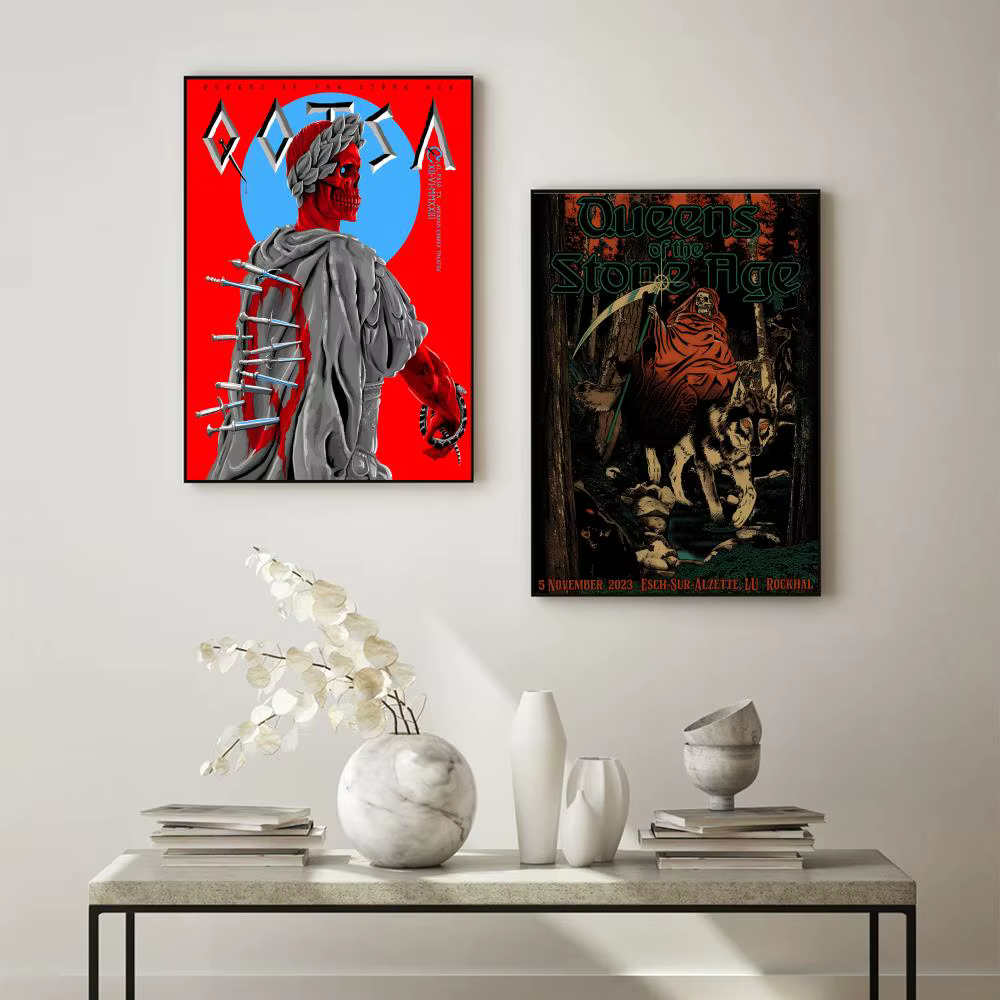 Rock Band Queens Of The Stone Age Poster HD Art mural auto-adhésif imperméable – Utilisation multi-scènes