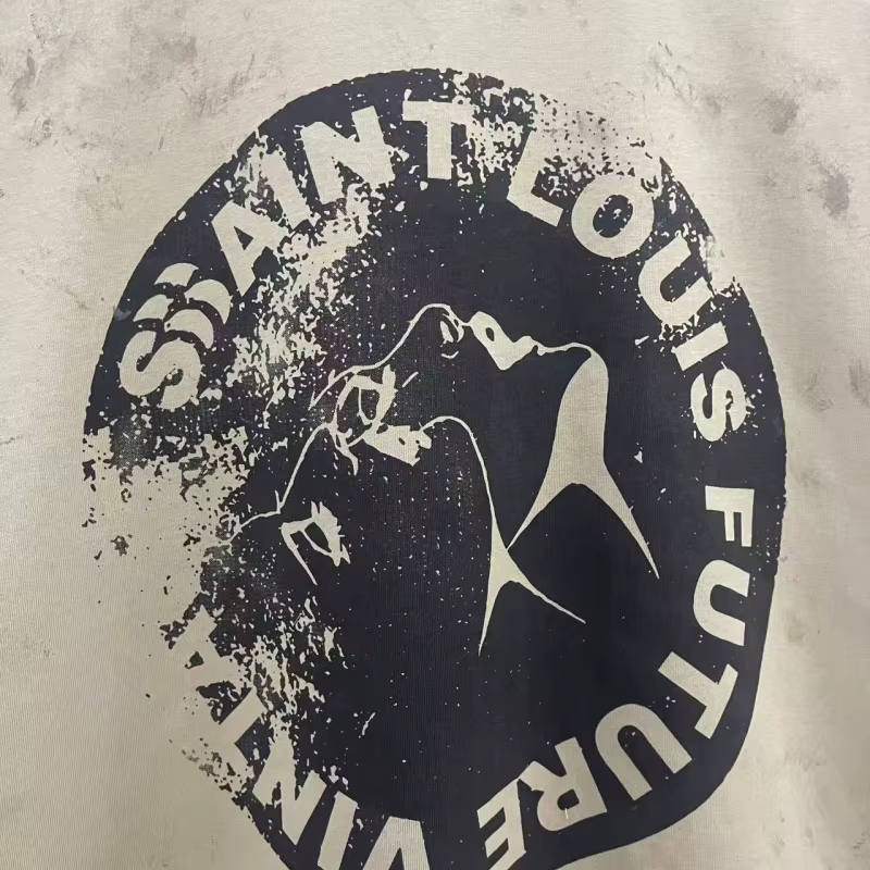 T-shirt sans manches vintage imprimé délavé Saint Mens