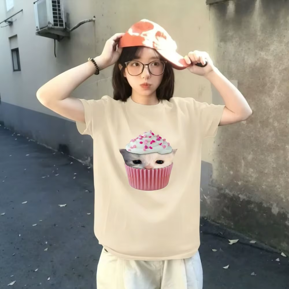 T-shirt graphique chaton mignon pour femme