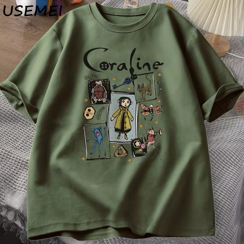 Coraline Halloween T-shirt femmes hommes effrayant Vintage