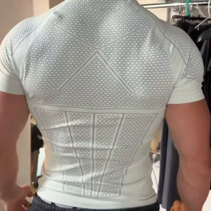 T-Shirt homme Superman Sport Fitness séchage rapide respirant élastique coupe ajustée manches courtes haut d'entraînement