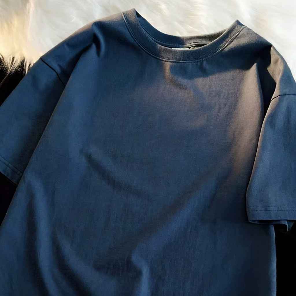 T-shirts d'été en coton respirant pour homme, coupe ample, style streetwear, manches courtes, basiques décontractés, polyvalents, doux et confortables