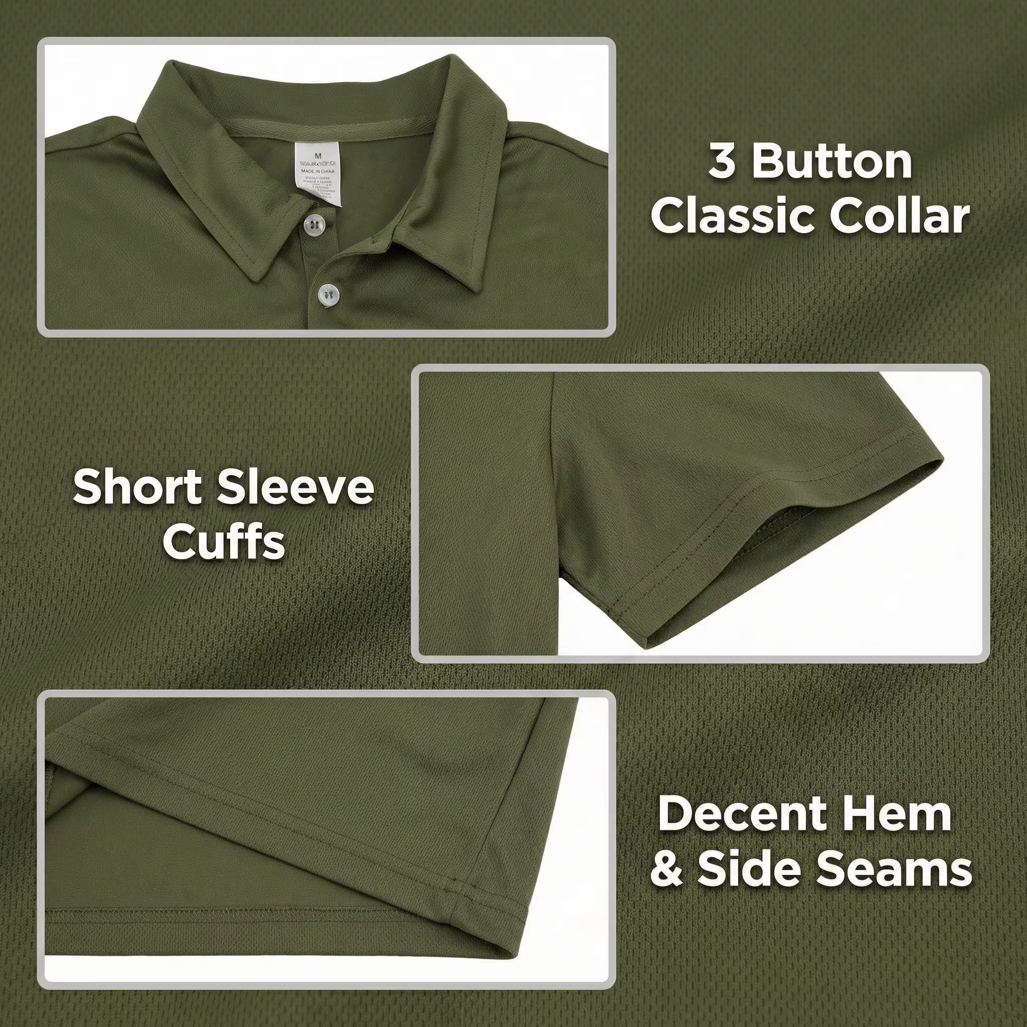 Chemises de golf pour hommes à manches courtes